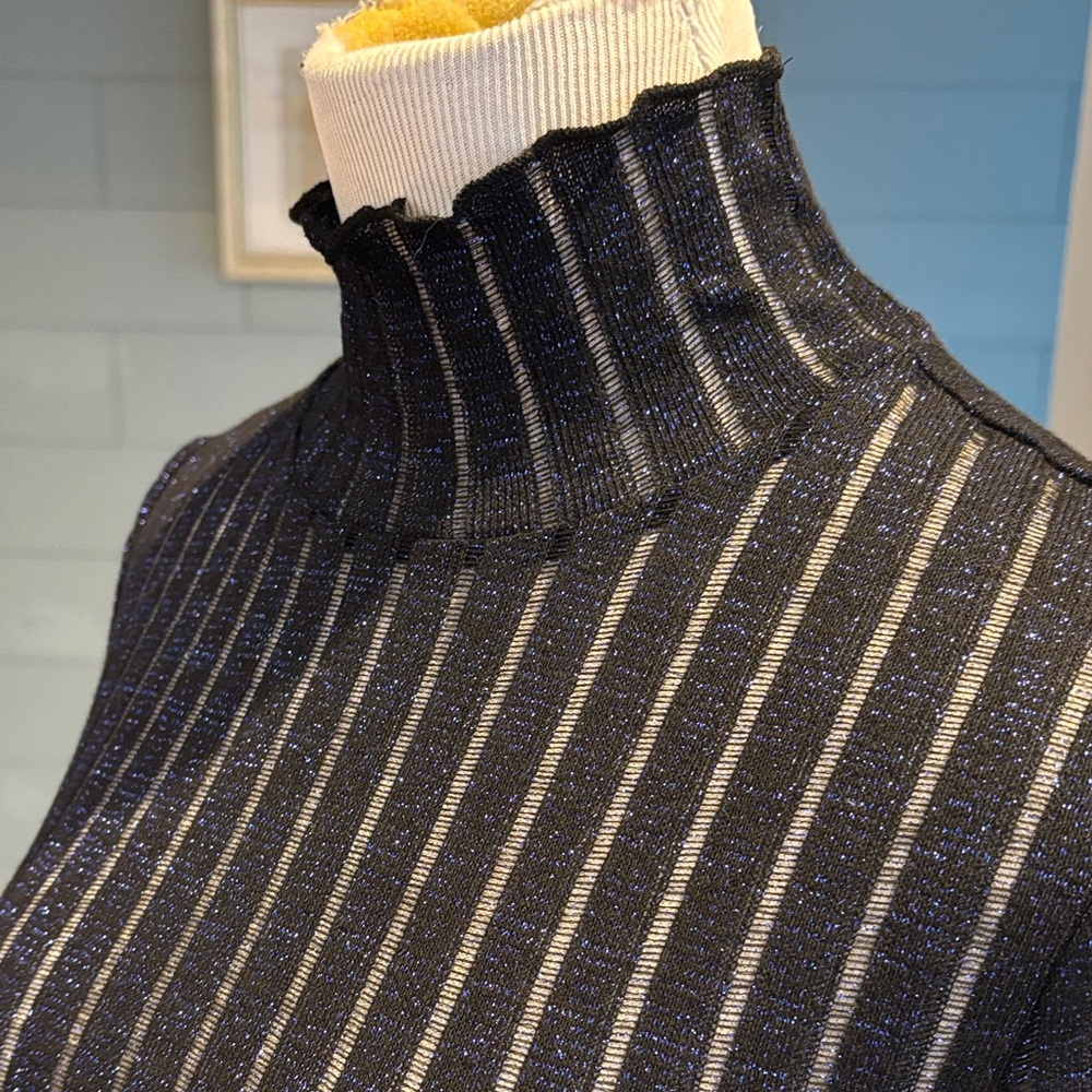 Pilcro Black Sheer Turtleneck - Picture 2 of 9